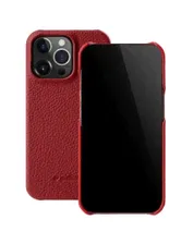 Кожаный чехол накладка Snap Cover для iPhone 15 Pro красный