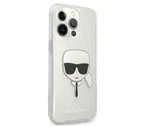 Чехол-накладка Karl Lagerfeld Glitters для iPhone 13 Pro Max, полиуретан, прозрачный / серебристый
