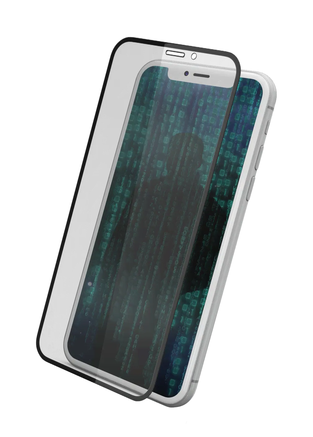Стекло защитное FaisON для APPLE iPhone 12 Mini, Ceramic Anti-spy, 0.33 мм, глянцевое, полный клей, цвет: чёрный
