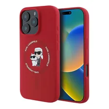 Karl Lagerfeld для iPhone 16 Pro Max чехол Liquid Silicone NFT Karl&Choupette Red (MagSafe)